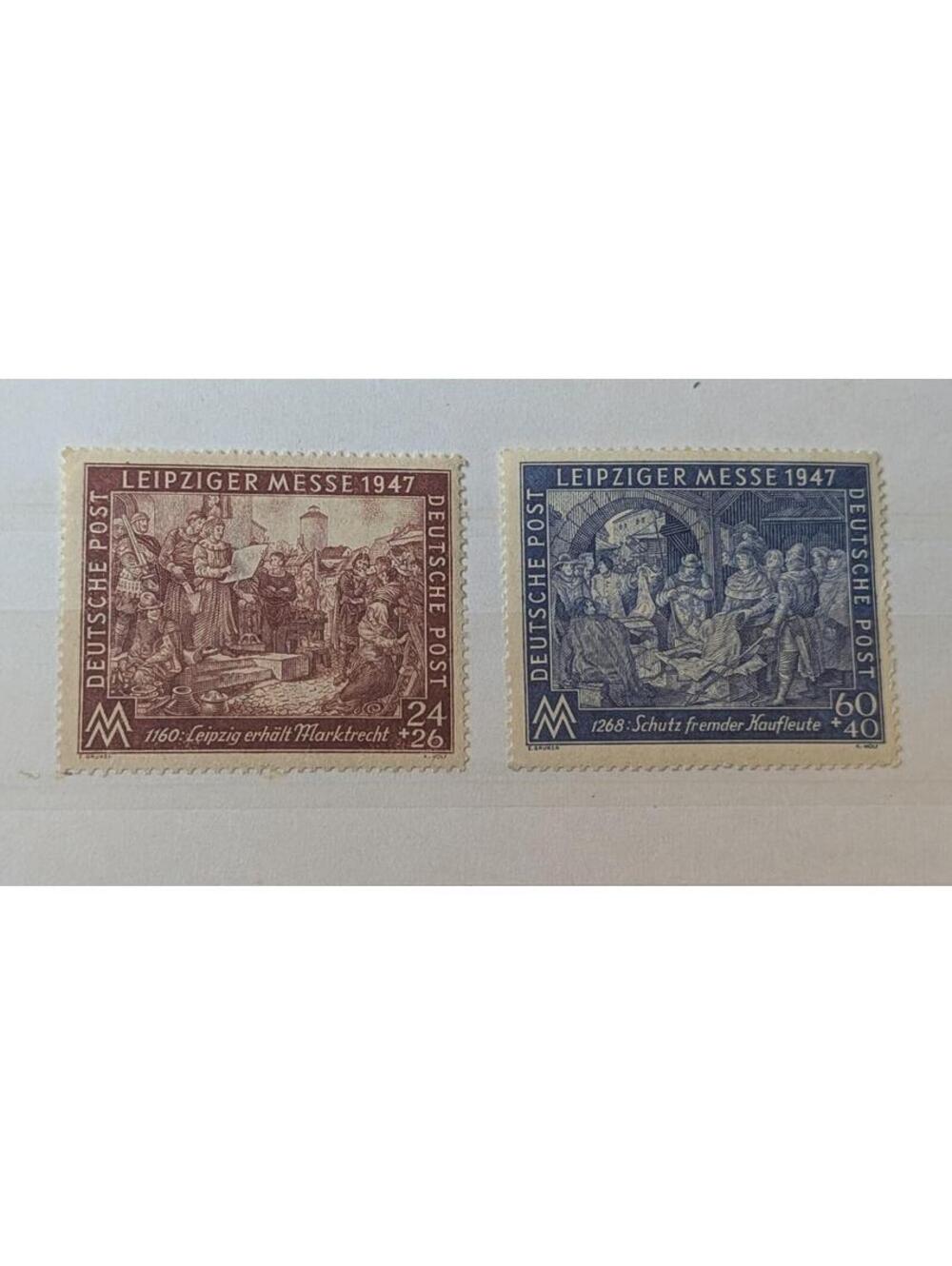 Germany B296-B297, MNH. Michel 941-942. Leipzig Fair 1947. Paintings.